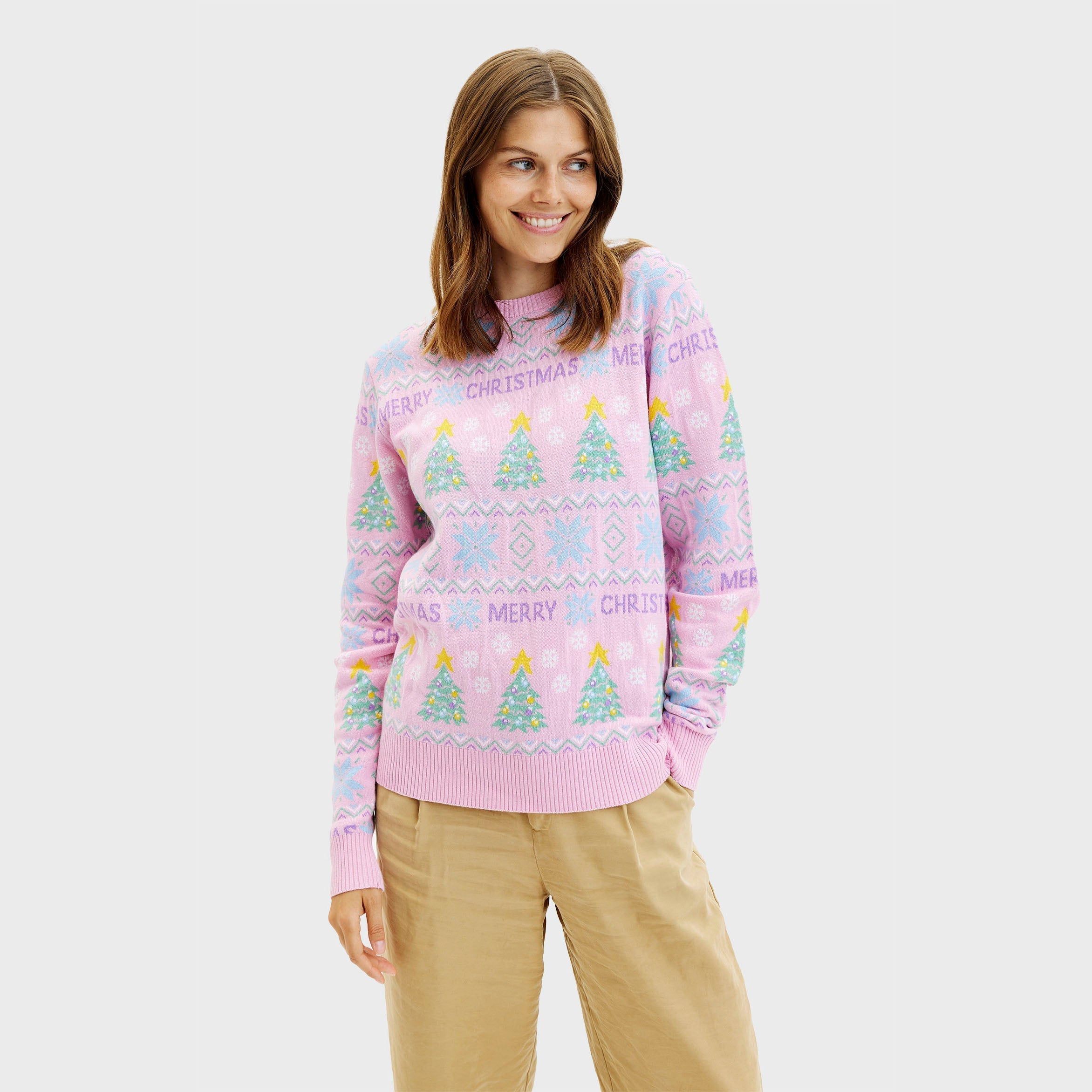 The Pink Christmas Sweater – Women